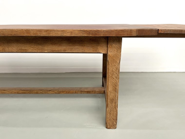 Grande table de ferme en chêne à rallonges, vue 12
