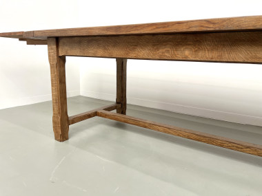 Grande table de ferme en chêne à rallonges, vue 13