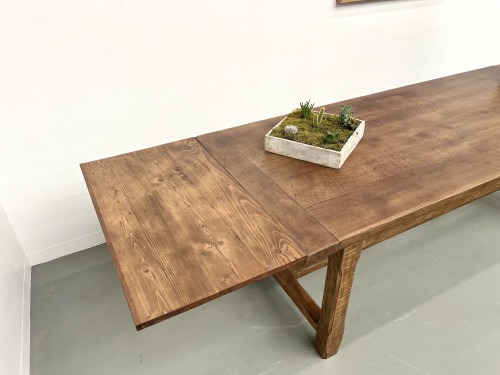 Grande table de ferme en chêne à rallonges, vue 25