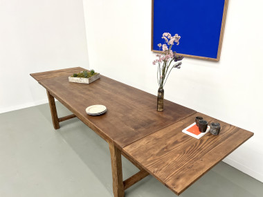 Grande table de ferme en chêne à rallonges, vue 26