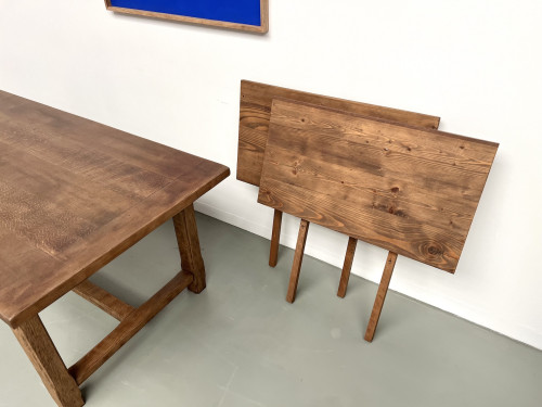 Grande table de ferme en chêne à rallonges, vue 28