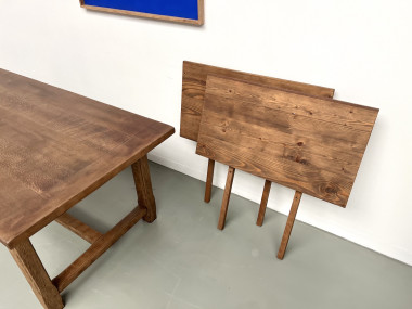 Grande table de ferme en chêne à rallonges, vue 28