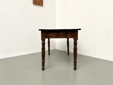 Bureau en pin aux pieds tournés, années 1900, vue 14