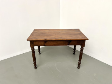 Bureau en pin aux pieds tournés, années 1900, vue 15