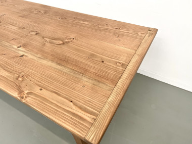 Grande table de ferme en pin des années 70, vue 5