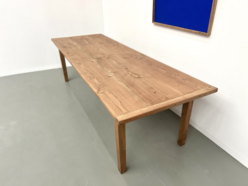 Grande table de ferme en pin des années 70, vue 12