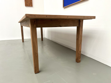 Grande table de ferme en pin des années 70, vue 13