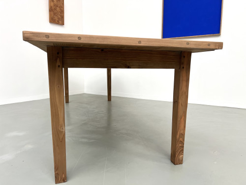 Grande table de ferme en pin des années 70, vue 18