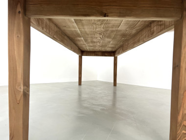 Grande table de ferme en pin des années 70, vue 19