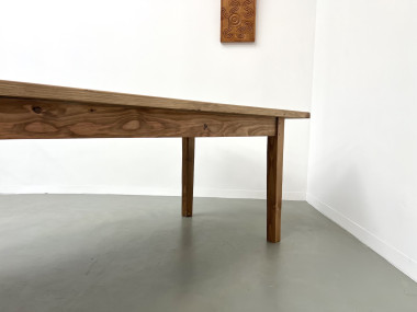 Grande table de ferme en pin des années 70, vue 21