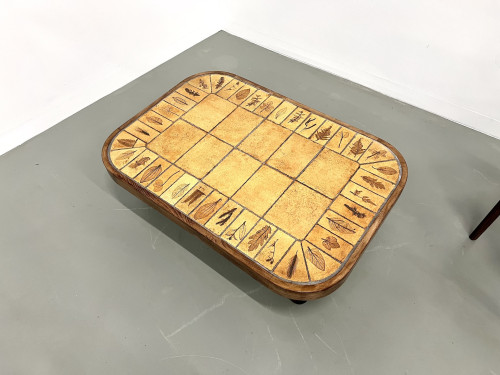 Table basse rectangulaire Roger Capron, modèle "Herbiers", vue 4