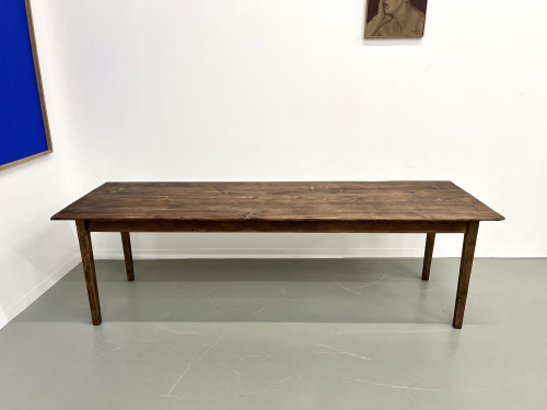 Grande table de ferme en pin massif aux pieds fuseaux, vue 6