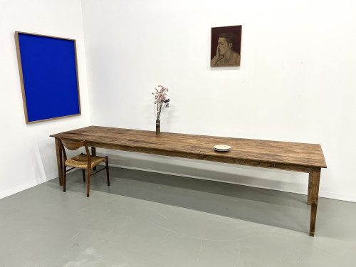 Très grande table de ferme en hêtre et pin, vue 1