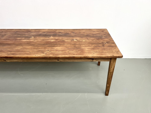 Très grande table de ferme en pin massif, années 50, vue 4