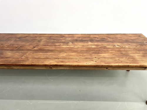 Très grande table de ferme en pin massif, années 50, vue 5