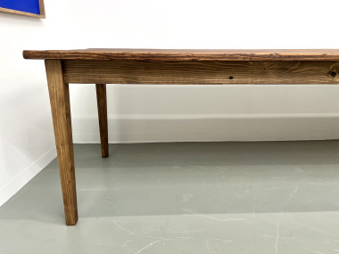 Très grande table de ferme en pin massif, années 50, vue 8