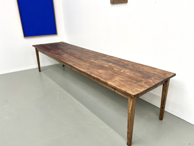 Très grande table de ferme en pin massif, années 50, vue 12