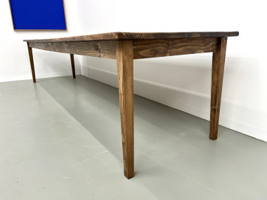 Très grande table de ferme en pin massif, années 50, vue 13