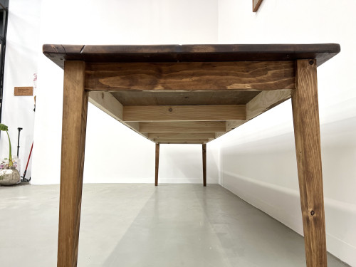 Très grande table de ferme en pin massif, années 50, vue 14