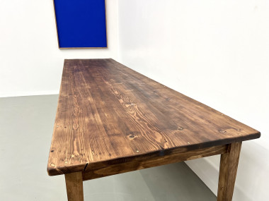 Très grande table de ferme en pin massif, années 50, vue 15