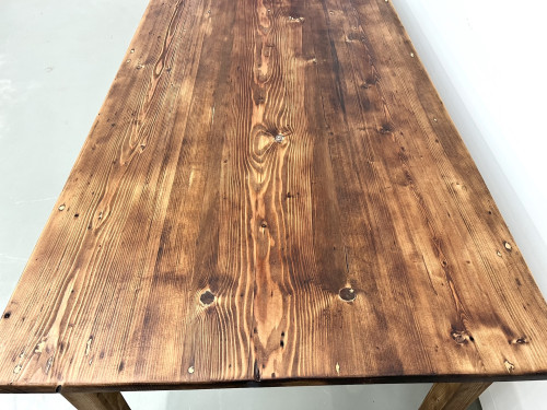 Très grande table de ferme en pin massif, années 50, vue 18