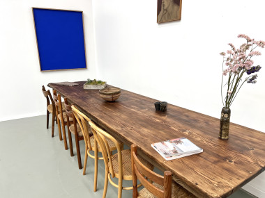 Très grande table de ferme en pin massif, années 50, vue 25