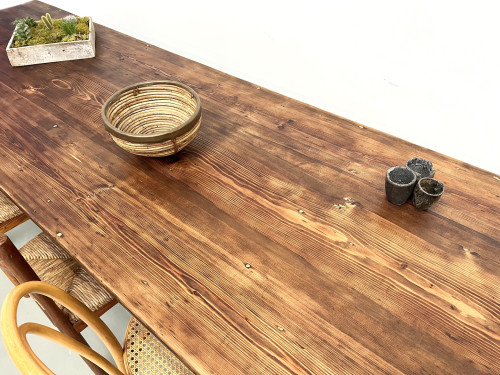 Très grande table de ferme en pin massif, années 50, vue 29