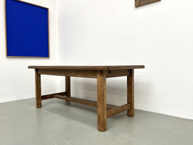 Table de ferme "campagne" en chêne, vue 4