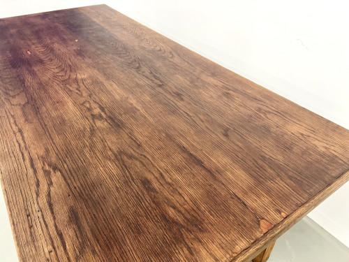 Table de ferme "campagne" en chêne, vue 8