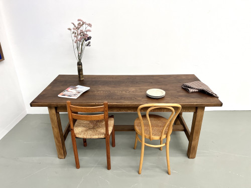 Table de ferme "campagne" en chêne, vue 22