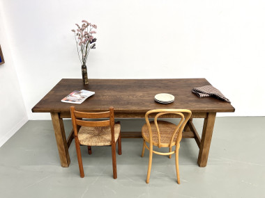 Table de ferme "campagne" en chêne, vue 22