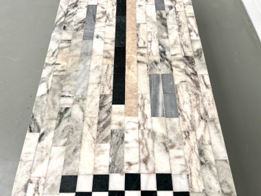 Table basse DLG Guy Resse en marqueterie de marbre, vue 8