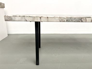 Table basse DLG Guy Resse en marqueterie de marbre, vue 12