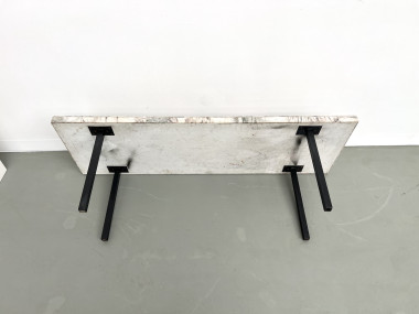 Table basse DLG Guy Resse en marqueterie de marbre, vue 15