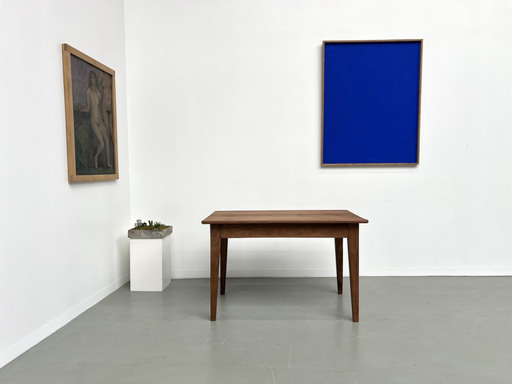 Bureau en noyer massif, 1950, vue 1