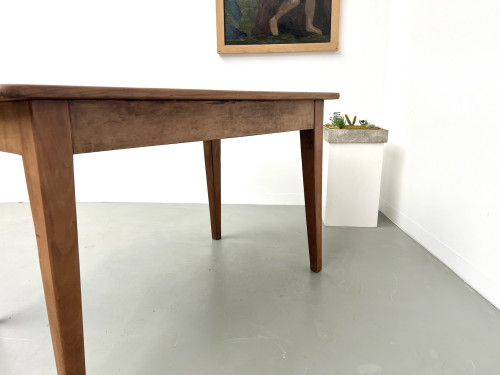 Bureau en noyer massif, 1950, vue 11