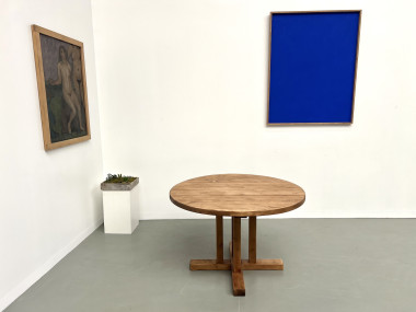 Table en pin ronde "Les Arcs - 1970", vue 7