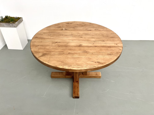 Table en pin ronde "Les Arcs - 1970", vue 9