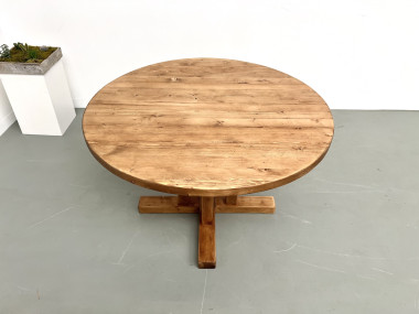 Table en pin ronde "Les Arcs - 1970", vue 9
