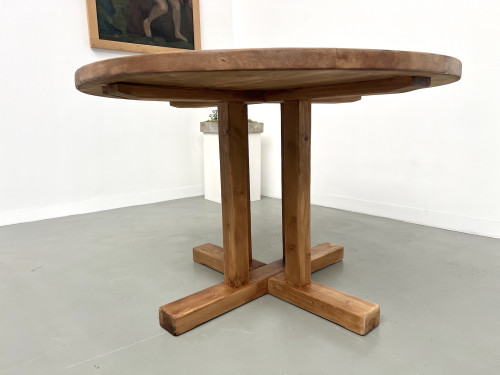 Table en pin ronde "Les Arcs - 1970", vue 10