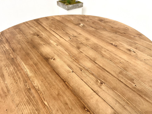 Table en pin ronde "Les Arcs - 1970", vue 13