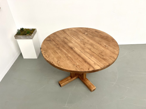 Table en pin ronde "Les Arcs - 1970", vue 17