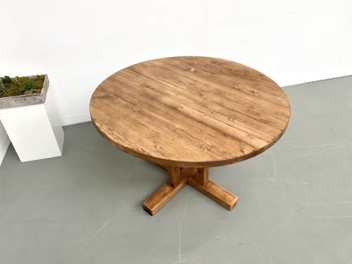 Table en pin ronde "Les Arcs - 1970", vue 19