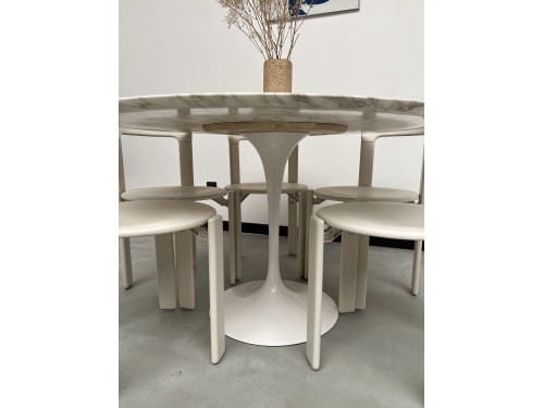 Table ronde Florence Knoll, plateau marbre et piétement tulipe, circa 1960, Eero Saarinen, vue 20