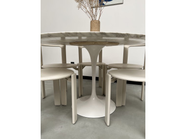 Table ronde Florence Knoll, plateau marbre et piétement tulipe, circa 1960, Eero Saarinen, vue 20