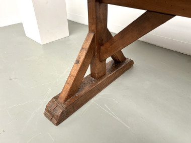 Table brutaliste en chêne du XIXème, vue 5