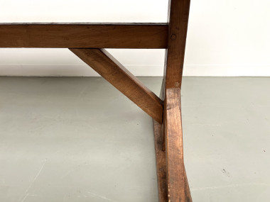 Table brutaliste en chêne du XIXème, vue 6