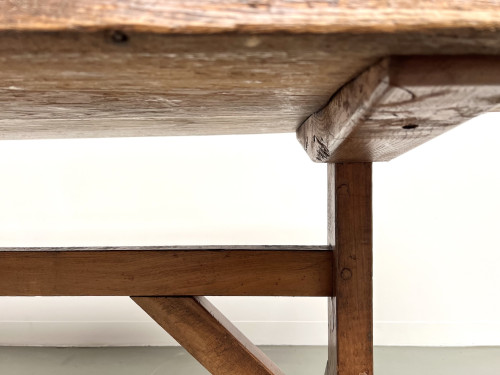 Table brutaliste en chêne du XIXème, vue 7