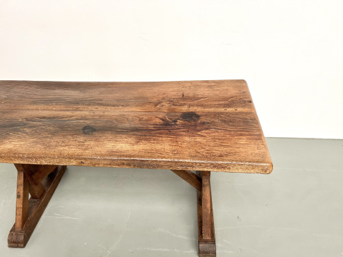 Table brutaliste en chêne du XIXème, vue 11
