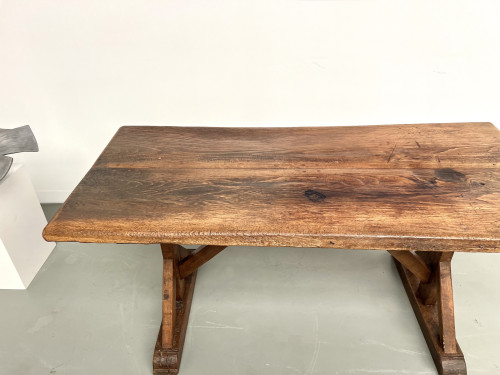 Table brutaliste en chêne du XIXème, vue 12